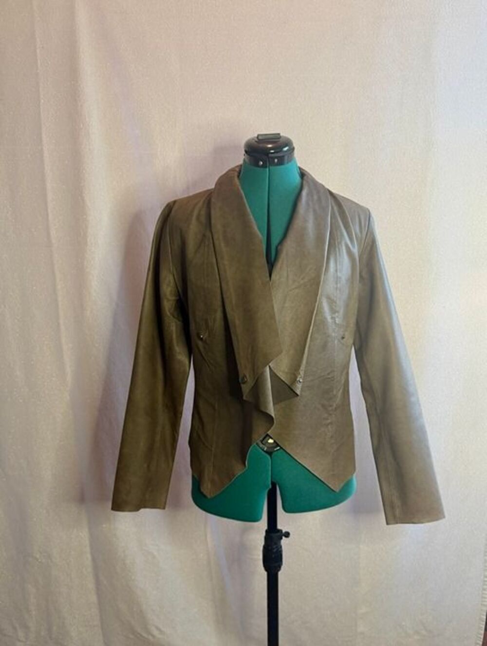 BB Dakota asymmetrical draped moto jacket. Size medium
